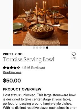 Tortoise-Pattern Stoneware Serving Bowl - Brown